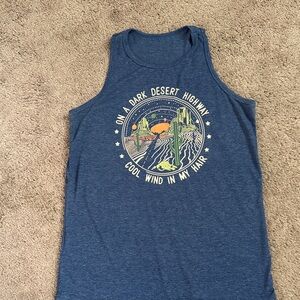 Blue Graphic Tank Top - Eagles Song